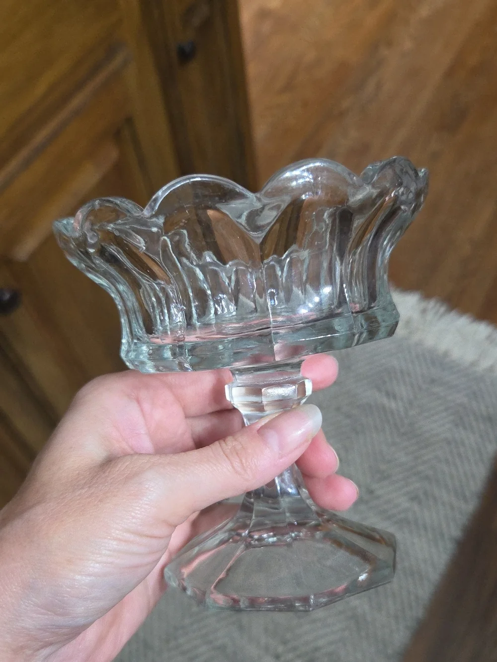 Clear Glass Pedestal Compote Candy Bowl - Elegant Home Accent